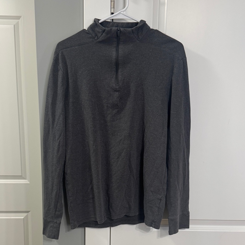 Marc Anthony Dark Gray Quarter-Zip Dress Shirt
